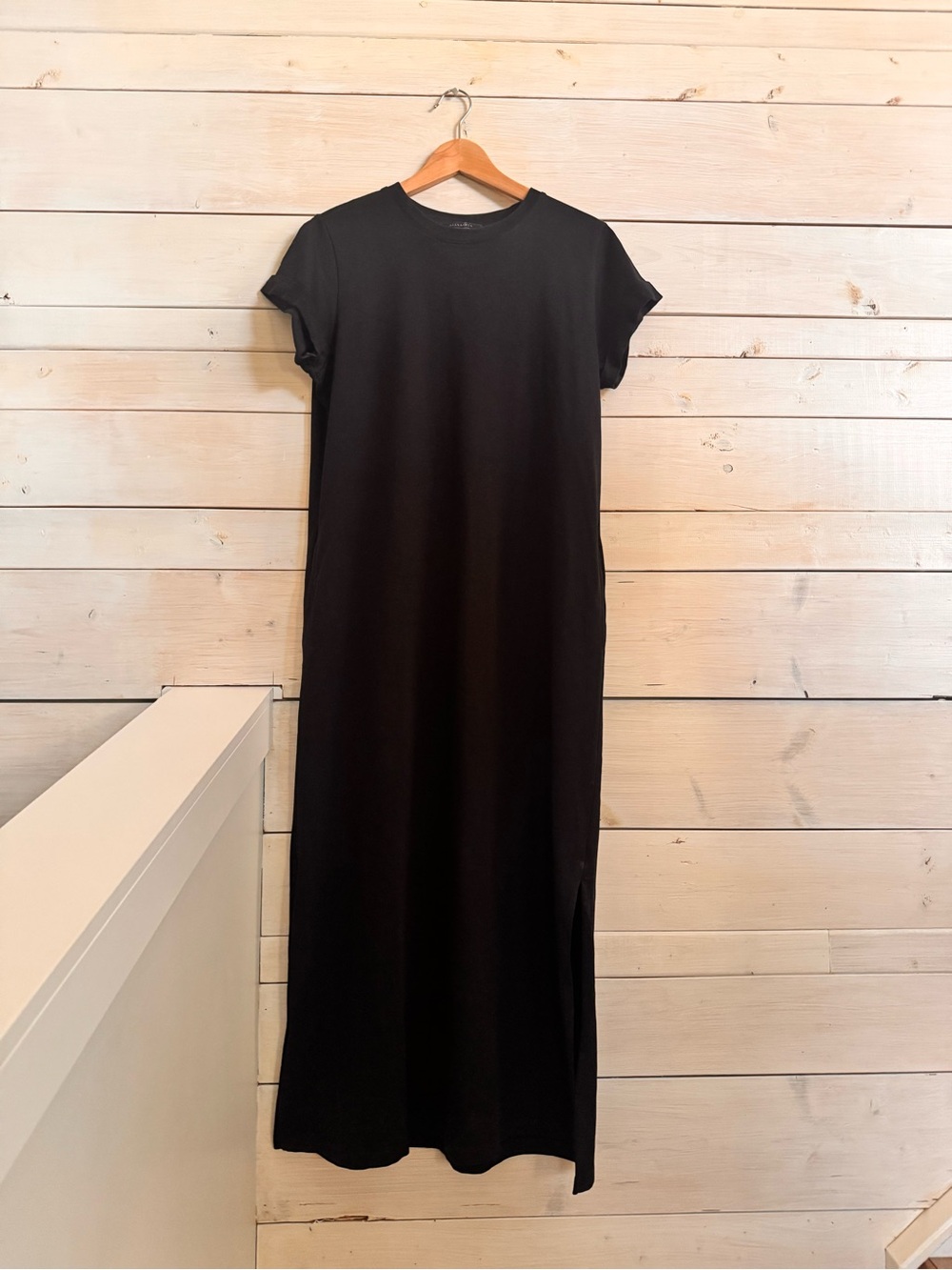 ALL SAINTS Classic Black Cap Sleeve Maxi Dress